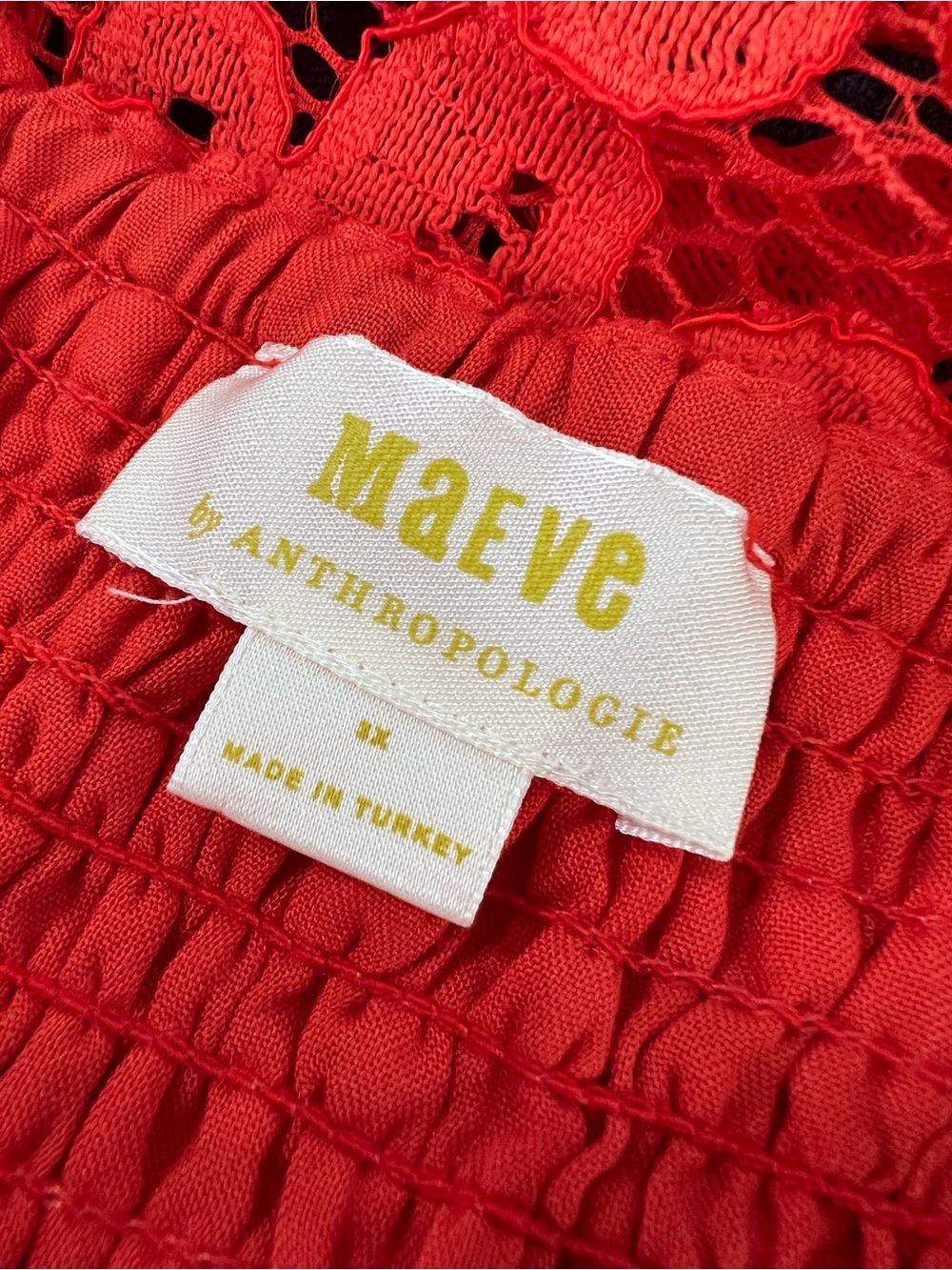 Anthropologie Maeve Strapless Lace Mini Dress Women’s 3X Red Q - Picture 8 of 10